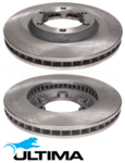 ULTIMA FRONT VENTED DISC BRAKE ROTOR SET TO SUIT HOLDEN RODEO RA 6VE1 3.5L V6 COIL SPRING SUSPENSION
