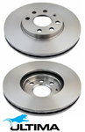 ULTIMA FRONT VENTED DISC BRAKE ROTOR SET TO SUIT HOLDEN ASTRA TS X18XE1 1.8L I4 OD 256MM WITHOUT ABS