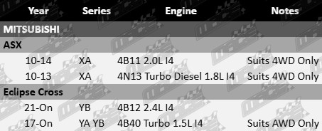Pair of Ultima rear wheel hub and bearing assemblies for Mitsubishi XA YA YB 4B11 4B12 4B40 4N13 engines