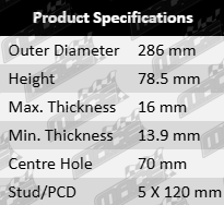 Rear-Disc-Brake-Rotor-Set-Commodore-BRK606-BRK669-Product-Specifications