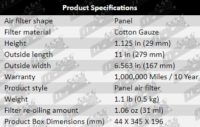 Air-Filter-Commodore-AF607-Updated-Product-Specifications