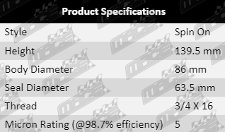 Fuel-Filter-Outback-FF4109-Specification_Table