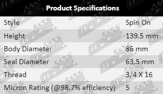 Fuel-Filter-Pajero-FF4108-Specification-Table