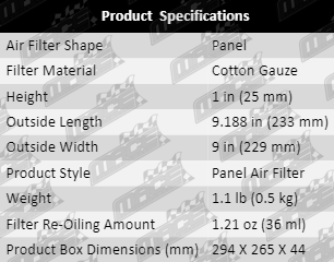 Air-Filter-Crown-AF871-Product-Specifications