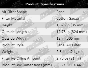 Air-Filter-Landcruiser-AF877-Product-Specification