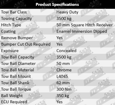 TAG Heavy Duty Tow Bar for Audi Q7 4L 4LB CCGA Twin Turbo Diesel 6.0L V12 Wagon – High-Strength Towing Solution