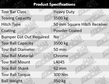 TAG Heavy Duty Tow Bar for Volkswagen Amarok NF DXWA 3.0L V6 Turbo Diesel Styleside - High-Strength Towing Solution