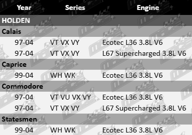 Redback tuned exhaust headers for Holden Ecotec L36 and L67 Supercharged 3.8L V6 engine