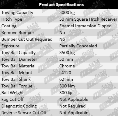 TAG Heavy Duty 1-Piece Tow Bar and Wiring Kit for Toyota Prado GRJ150R 1GR-FE 4.0L V6