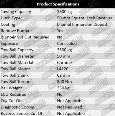 TAG Heavy Duty Tow Bar and Wiring Kit for Toyota LandCruiser VDJ76R 4.5L V8 Turbo Diesel