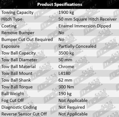 TAG Heavy Duty Tow Bar and Wiring Kit to Suit Toyota RAV4 GSA33R 2GR-FE 3.5L V6 Engine