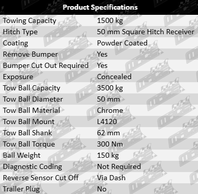 TAG Heavy Duty Tow Bar and Wiring Kit for Toyota RAV4 MXAA52R AXAA54R AXAH52R AXAH54R 2.0L 2.5L I4 M20A-FKS A25A-FKS A25A-FXS