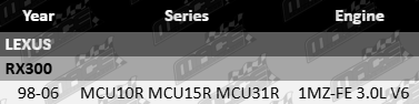Standard rear engine mount for Lexus RX300 MCU10R, MCU15R, and MCU31R with 1MZ-FE 3.0L V6 engine