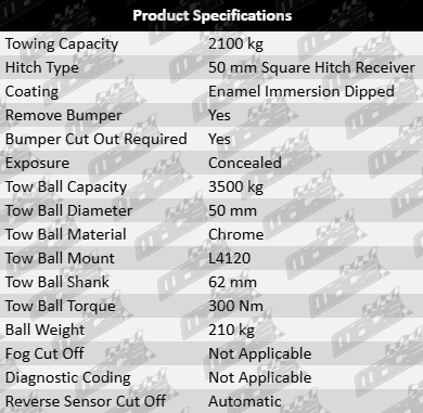 TAG Heavy Duty Tow Bar and Brink Wiring Kit for Holden Commodore VF L77 LS3 6.0L 6.2L V8 Wagon