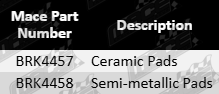 ULTIMA front ceramic semi-metallic brake pad set for Isuzu TFR, TFS, UCR, UCS with 4JJ1-TCX or 4JJ1-TC 3.0L turbo diesel engine
