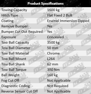 TAG Standard Tow Bar & Wiring Kit for Ford BA BF Barra 220 230 260 5.4L V8