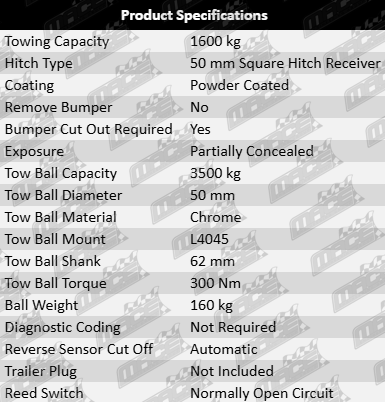 TAG heavy duty tow bar and wiring kit for Mitsubishi Outlander ZM 4B12 PR25DD 2.4L 2.5L I4 from June 2021