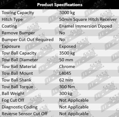 TAG heavy duty tow bar and wiring kit for Holden Colorado RC Alloytec LCA 3.6L V6 – complete towing solution