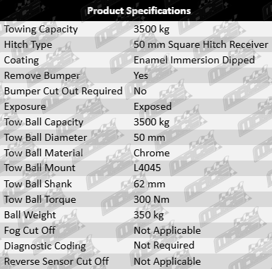 TAG Heavy Duty Tow Bar and Wiring Kit for Ford Ranger PX1 PX PX3 2.0L 2.2L 2.5L Styleside Tub