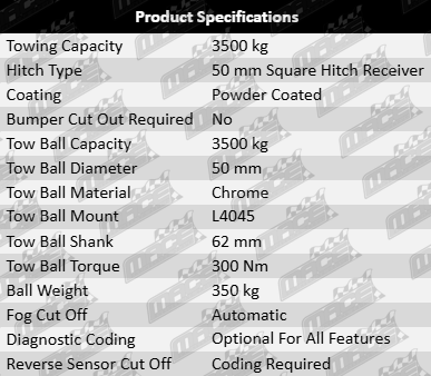 TAG Heavy Duty Towbar & Brink Wiring Kit for Volkswagen Amarok NF 2.0L 2.3L Twin Turbo Styleside