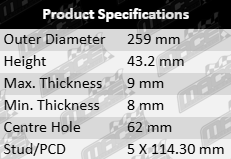 "ULTIMA rear solid disc brake rotor set for Suzuki FZ, LY, JY with K14C, M16A, D16AA turbo diesel 1.4L and 1.6L engines"
