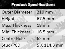 Ultima REAR VENTED disc brake rotor set compatible with Lexus 4GR-FSE, 3GR-FSE, 2GR-FSE, 2GR-FXE, 2GR-FKS 2.5L, 3.0L, 3.5L V6 engines