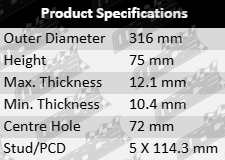 ULTIMA Rear Solid Disc Brake Rotor Set for Dodge Nitro KA ENS 2.8L I4 Turbo Diesel – 316mm OD