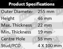 Front vented disc brake rotors for Toyota NKE165R, SCP90R, NCP90R, NCP91R, NCP93R, NCP130R, NCP131R with 1NZ-FXE, 1NZ-FE, 2SZ-FE, 2NZ-FE 1.3L 1.5L I4 engines