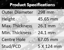 ULTIMA Front Vented Disc Brake Rotor Set to suit Ssangyong Korando C200 C300 M172.950 G15DTF OM671.950 D16DT Turbo Diesel 1.5L 1.6L 2.0L I4