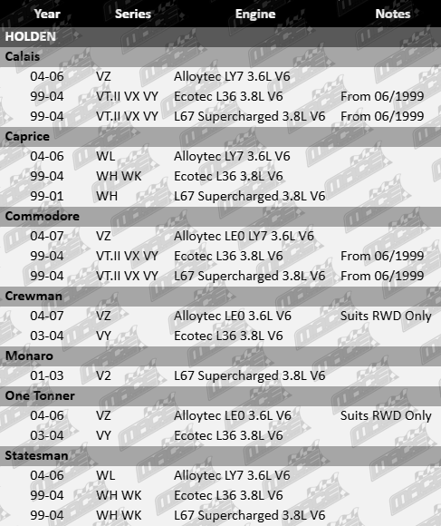 2 x Ultima front wheel hub and bearing assembly to suit Holden VT II, VX, VY, VZ, V2, WL, WH and WK models with Ecotec or Alloytec 3.6L and 3.8L V6 engines including LY7, LE0, L36 and L67 supercharged