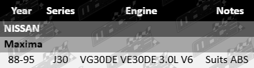 2 x Ultima rear wheel hub and bearing assembly to suit Nissan Maxima J30 with 3.0L V6 engines VG30DE and VE30DE, suits ABS models