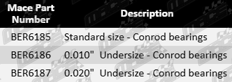 ACL 18.30mm conrod bearing set for HSV VP VT Buick L27 L67 3.8L V6