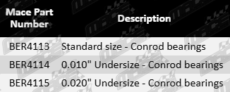 ACL conrod bearing set for Toyota 1GD-FTV 2GD-FTV 2.4L 2.8L I4