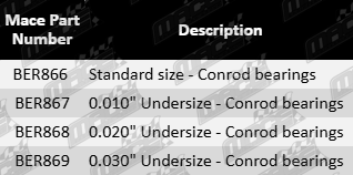 Clevite conrod bearing set for Ford Barra, Boss, Coyote and Modular V8 engines 4.6L and 5.0L