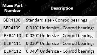 Conrod bearing set for Toyota 1RZ-E 2RZ 2RZ-E 3RZ-FE 2.0L 2.4L 2.7L I4 engine