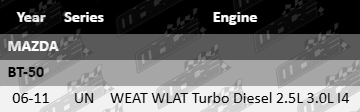 MACE rocker cover gasket for Mazda BT-50 UN WL and WLAT turbo diesel 2.5L 3.0L I4