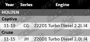 Platinum exhaust manifold gasket for Holden CG and JH models with Z22D1 or Z20D1 2.0L and 2.2L turbo diesel I4 engines