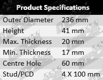 Ultima front vented disc brake rotor set for Holden TR SB with C14NZ, C16SE, C14SE engines – 1.4L and 1.6L I4