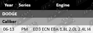 Ultima front wheel bearing for Dodge Caliber PM ED3 ECN EBA 1.8L 2.0L 2.4L I4
