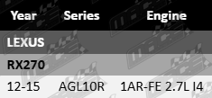 Ultima front wheel bearing kit for Lexus RX270 AGL10R 1AR-FE 2.7L