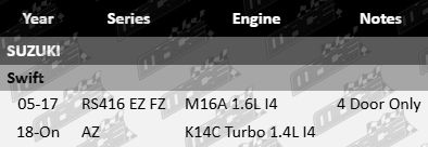 Ultima rear wheel bearing for Suzuki Swift RS416 EZ FZ AZ 1.4L 1.6L I4