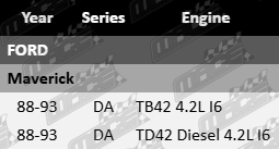 Ultima rear wheel bearing kit for Ford Maverick DA TB42 TD42 4.2L I6