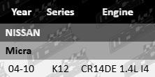 Ultima rear wheel bearing kit for Nissan Micra K12 CR14DE 1.4L I4