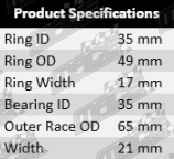 2 x Ultima rear wheel bearing kits to suit Jeep Grand Cherokee WG/WJ with ERH I6 engine