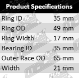 Ultima rear wheel bearing kit to suit Jeep Grand Cherokee WG/WJ with XY/EVA 4.7L V8 engines (single kit)