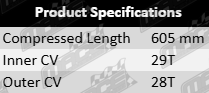 Left CV drive shaft to suit Ford Ranger PX PX3 P4AT YN2S twin turbo diesel 2.0L 2.2L I4 front right driveshaft assembly