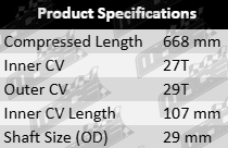 Left CV Drive Shaft to suit Nissan X-Trail T31 T32 QR25DE 2.5L I4 CVT Only Except FWD