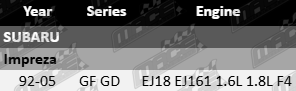 Mace Intake Manifold Gasket Set to suit Subaru Impreza GF GD EJ18 EJ161 1.6L 1.8L F4 Engine