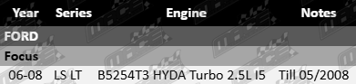 Pair of Ultima front gas shock absorbers to suit Ford Focus LS LT with B5254T3 HYDA 2.5L turbo inline 5 engine front suspension replacement parts till 05/2008