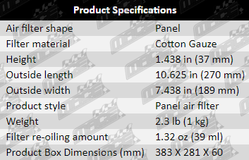 Air-Filter-Lancer-AF438-Product-Specifications